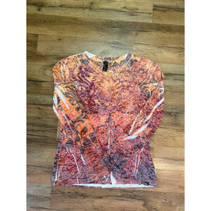 Vintage Prana Y2K Boho Long Sleeve Top Grunge Sheer Pattern